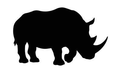 Rhino Animal Profile Silhouette Isolated on transparent background