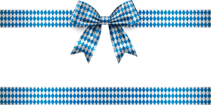 oktoberfest bow with ribbon. bow and ribbon with munich flag colors