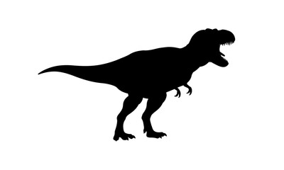 Tyrannosaurus rex dinosaur silhouette vector isolated on transparent