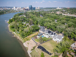 Beautiful view of a lake with a house in the background