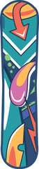Stylish snowboard with popart print