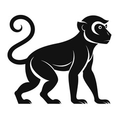 A monkeysilhouette illustration on white backgroun