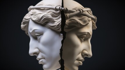 Classical marble bust of a woman's head, an ancient Greek sculpture showcasing beauty and art