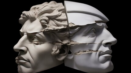 Classical marble bust of a woman's head, an ancient Greek sculpture showcasing beauty and art