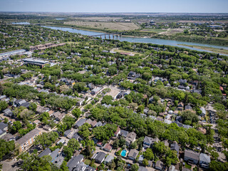 City view with a river running through it
