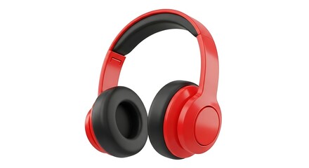 Vibrant Red Over-Ear Headphones Immersive Audio Experience