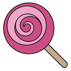 Lollipop flat vector illustration white background