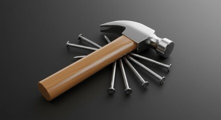 Hammer Nails Construction Tools - Construction, carpentry, DIY, home improvement, and building. Symbolizing strength, craftsmanship, creation, and progress