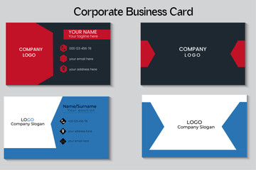 Corporate Business card with editable vector shapes