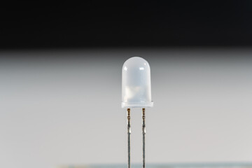 White LED part in scientific experimental setup as macro shot