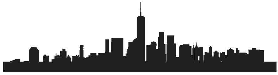 Obraz premium vector illustration of city skyline silhouette