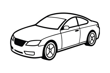 Sleek Coupe Car Design Line Art Illustration of a Modern Sports Car