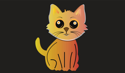 Cat emoji icon vector image.