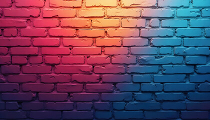 Fototapeta premium Colorful Brick Wall Texture with Gradient Lighting