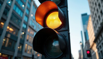 Traffic light on city street daytime