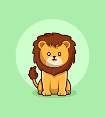 cute lion cartoon illustration