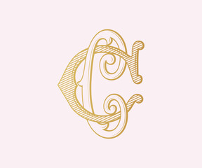 CC, logo CC, Letter CC,  Monogram CC, Wedding Monogram, Wedding Logo, Logo Design , Monogram Vintage