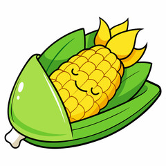 Fototapeta premium corn sleeping on a cob shaped pillow