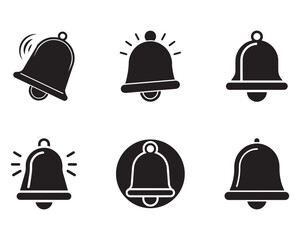 Notification bell icon set. along with a ringing bell and notification number sign for alerts and