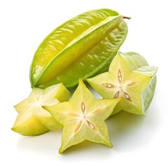 Fototapeta premium Fresh Starfruit and pure clean white background