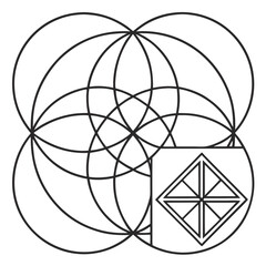 Fototapeta premium Geometric flower of life sacred geometry design