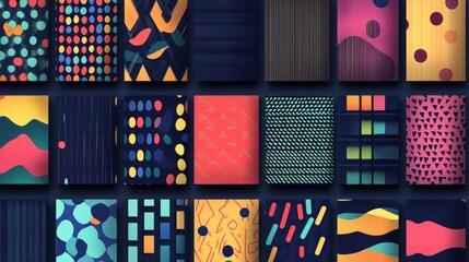 Collection of colorful abstract patterns and textures for design projects.