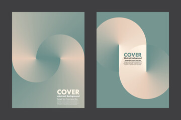 Modern vector geometric abstract background design with gradient grayish green and light yellow, symbolizing infinity and loop. For covers, posters, digital artwork, presentations, annual reports.