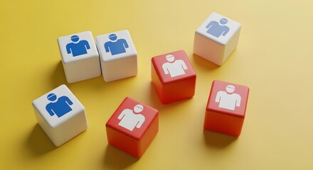 Colorful Cubes Showcasing Team Diversity and Collaboration for Business Success through Effective Teamwork and Strategic Planning