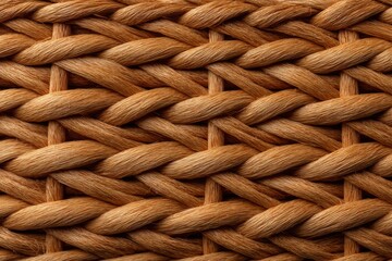 Interwoven tan rope strands form a textured pattern with distinct vertical and horizontal elements