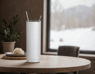 Versatile 20oz Blank White Tumblers in Rustic and Bright Settings