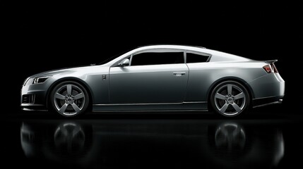 Fototapeta premium Gray Modern Car with Sleek Design and Soft Reflections, Showcasing Clean Aesthetics and Minimalist Elegance 
