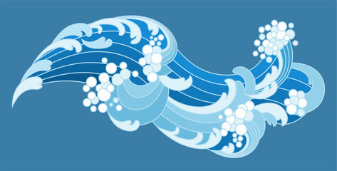 Vector graphic element in the form of an ornamental wave.