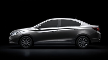Gray Modern Car with Sleek Design and Soft Reflections, Showcasing Clean Aesthetics and Minimalist Elegance
