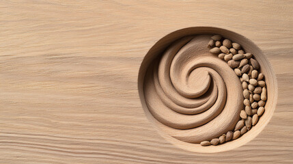 A beautifully crafted bowl of swirled nut butter and scattered nuts, showcasing a perfect balance of texture and color.