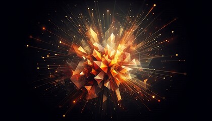 Obraz premium Energetic Geometric Light Particle Explosion