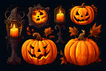 halloween background with pumpkin