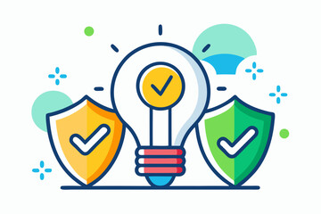 A flat vector illustration of five business people holding large golden stars, symbolizing teamwork, 