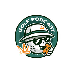 Golf Podcast mascot logo template