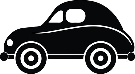 Roller car silhouette vector illustration