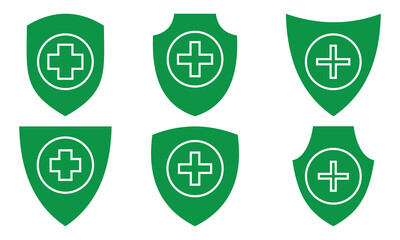 Medical shield icon. Medical Health Protection Shield Icon Sets, health protection icon, virus protection shield, immune defense icon. Eps 10.