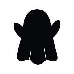 Obraz premium Cute Cartoon Ghost Illustration Halloween Clipart Spooky Season Black and White Silhouette Vector Graphic