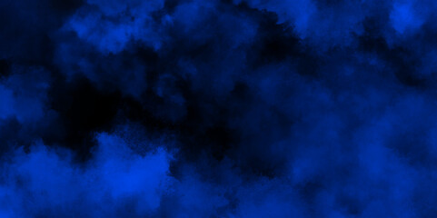 Abstract ash cloud and smoke texture in dark background. Black and blue fog effect transparent smoke isolated dark dramatic sky with black clouds. Grunge creative and decorative fractal smoke art