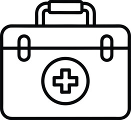 first aid kit icon, outline vector illustration design for hospital aid box, hospital aid tool, medical aid tool.