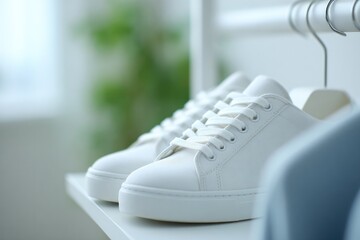 inviting minimalistic hallway with hanging coat rack and shoes spacious layout provides ample copy space