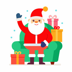 santa claus with gift boxes