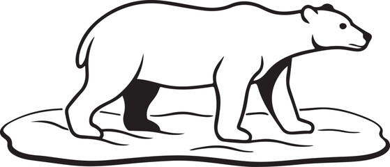 Polar bear vector illustration of a wild animal silhouette