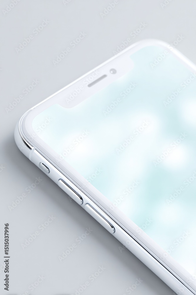 Poster minimalistic close-up of sleek modern gadget on clean surface with ample copy space emphasizing eleg