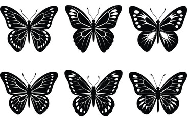 A vibrant set of isolated vector butterflies for spring nature illustration