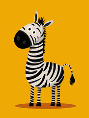 zebra cartoon vector illustration safari animals for nursery wall decoration, Zebra kids room art