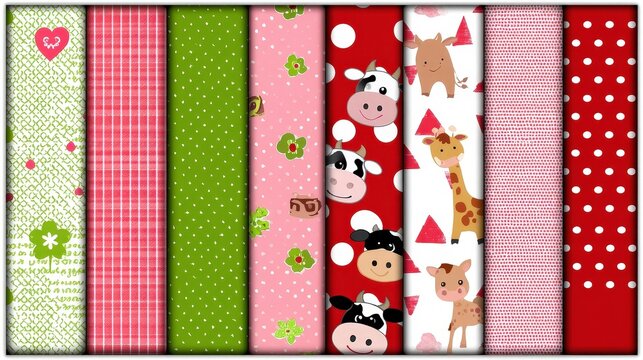 Colorful Collection of Cute Animal Patterns on Textile Backgrounds for Crafts and Decor Projects